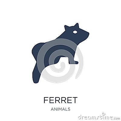 Ferret icon. Trendy flat vector Ferret icon on white background Vector Illustration