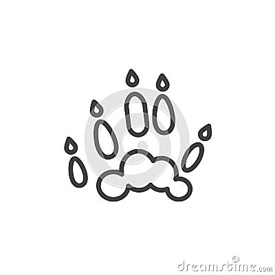 Ferret paw print line icon Vector Illustration