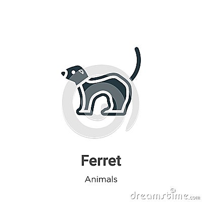 Ferret vector icon on white background. Flat vector ferret icon symbol sign from modern animals collection for mobile concept and Vector Illustration