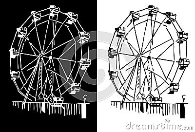 Ferris Wheel Vector Illustration