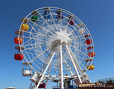 Ferris wheel of the amusement park in Barcelona, Catalonia Editorial Stock Photo