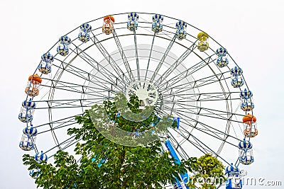 Ferris wheel in amusement park Stock Photo