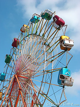 Ferris wheel with bright sky Stock Photo