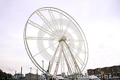 Ferris wheel on Brussels street. Editorial Stock Photo