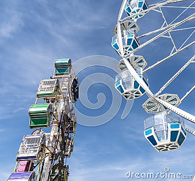 Ferris Wheel against a blue-sky background Editorial Stock Photo