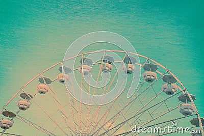 Ferris wheel detail and sky - retro background, fun, carnival Stock Photo