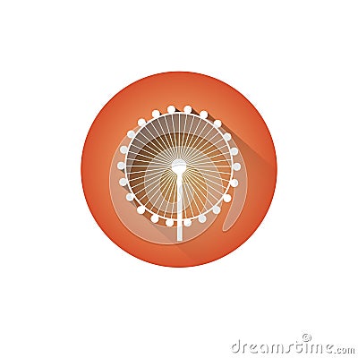 Ferris Wheel Icon Silhouette Observation Circle Vector Illustration