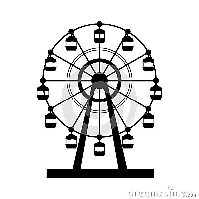 Ferris Wheel icon vector. Entertainment Round illustration sign. Attraction symbol. Cartoon Illustration