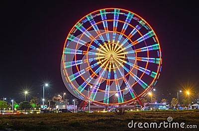 Ferris wheel night city Stock Photo