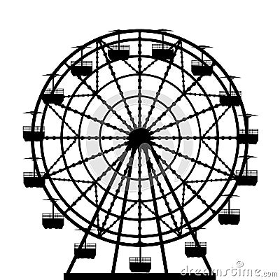 Ferris wheel silhouette Vector Illustration