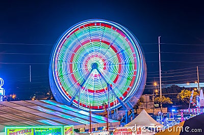 Ferris Wheel Spinning Editorial Stock Photo