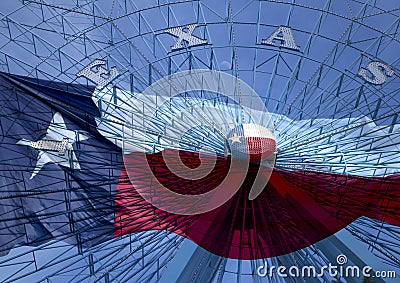 Ferris wheel and Texas state flag Stock Photo