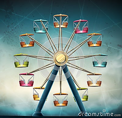 Ferris wheel Vector Illustration