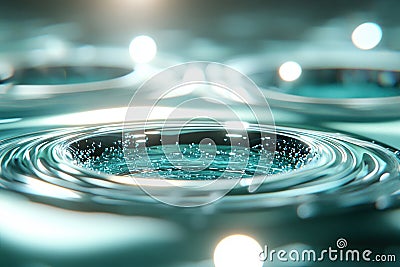 Ferrofluid Displaying Intricate Spiked Patterns Under a Magnetic Field With Illuminated Depth Stock Photo