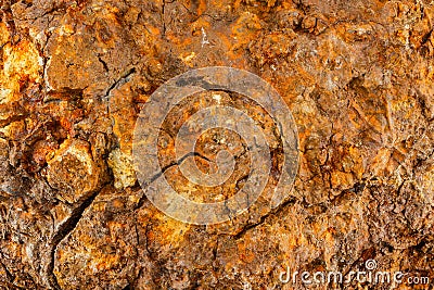 ferrous iron stone ore metallurgical macro texture and background Stock Photo