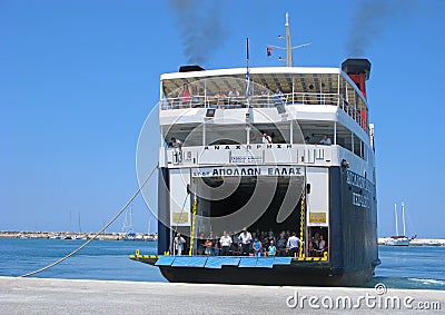 Ferry arrival to port Editorial Stock Photo