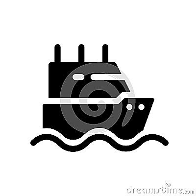 Ferry black glyph ui icon Vector Illustration