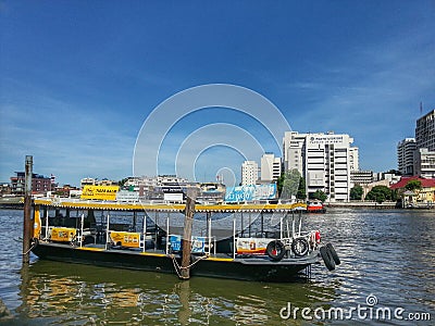 Ferry boat in Chao Phraya River Editorial Stock Photo