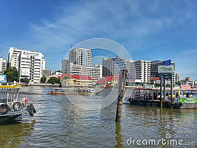 Ferry boat in Chao Phraya River Editorial Stock Photo