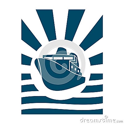 Ferry boat icon Vector Illustration