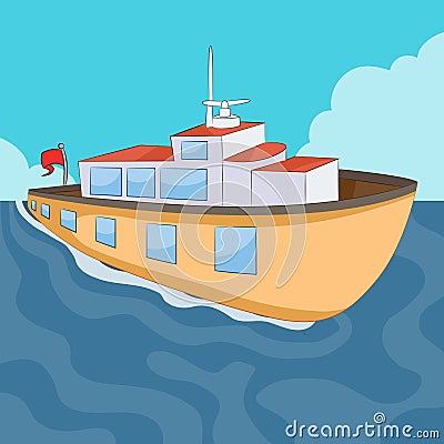 Ferry Boat Vector Illustration