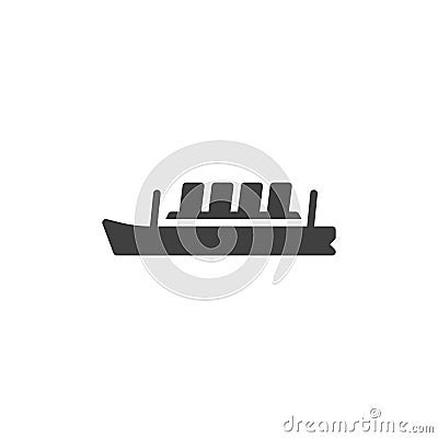 Ferry boat vector icon Vector Illustration