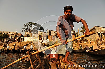 Ferry in Dhaka Editorial Stock Photo