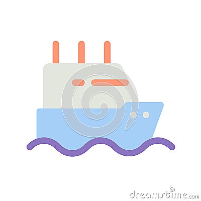 Ferry flat color ui icon Vector Illustration