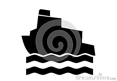 Ferry Icon for use with signs or buttons Stock Photo