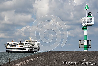 Ferry for the island of Texel, leaving the port of Den Helder, Holland Editorial Stock Photo