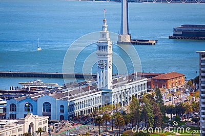 Ferry port pier tower building in San Francisco Stock Photo