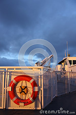 Ferry Ring Buoy Stock Photo