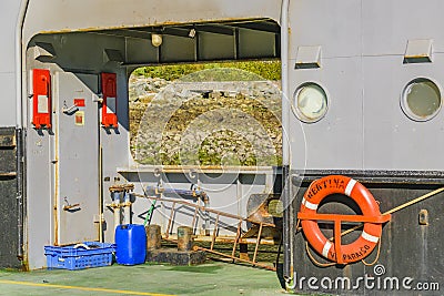 Ferry Ship Detail View Editorial Stock Photo