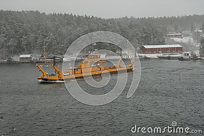 Ferry ship Fragancia on line in Stockholm archipelago Editorial Stock Photo