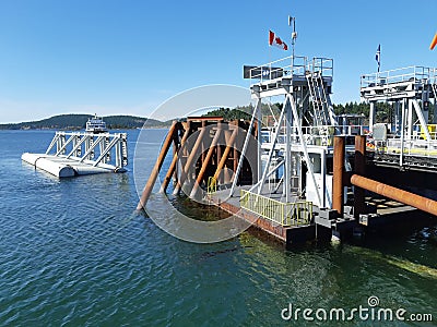 Ferry terminal on small island Editorial Stock Photo