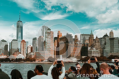 Ferry trip to Liberty Island and Ellis Island Editorial Stock Photo