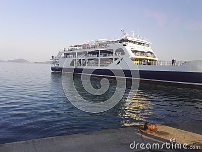 Ferryboat near sea cost Editorial Stock Photo