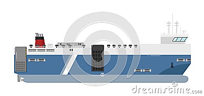 Ferryboat on white background Vector Illustration