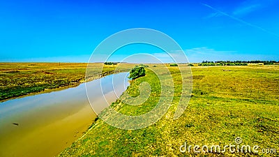 Fertile farmland surrounding the Klipriver near the town of Standarton in Mpumalanga Stock Photo