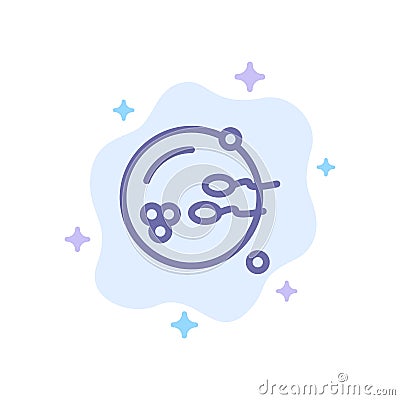 Fertile, Procreation, Reproduction, Sex Blue Icon on Abstract Cloud Background Vector Illustration