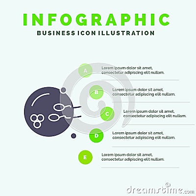 Fertile, Procreation, Reproduction, Sex Solid Icon Infographics 5 Steps Presentation Background Vector Illustration