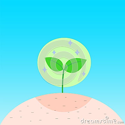 Fertile Soil Growing Vector Illustration