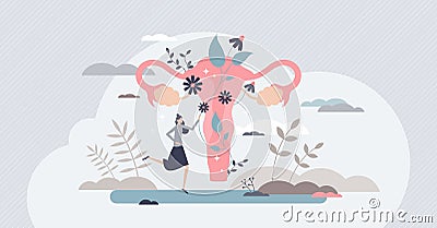 Fertility as medical reproduction healthcare and checkup tiny person concept Vector Illustration