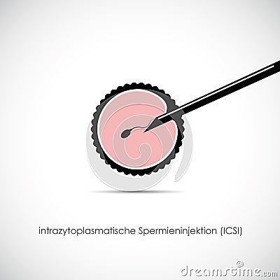 Fertility reproduction of ovum and spermatozoon ICSI Vector Illustration