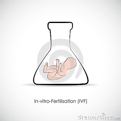 Fertility reproduction of ovum and spermatozoon IVF Vector Illustration