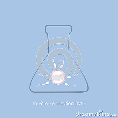 Fertility reproduction of ovum and spermatozoon IVF Vector Illustration