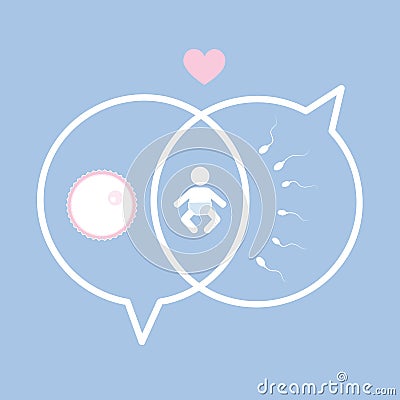 Fertility reproduction of ovum and spermatozoon Vector Illustration