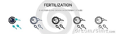 Fertilization icon in filled, thin line, outline and stroke style. Vector illustration of two colored and black fertilization Vector Illustration