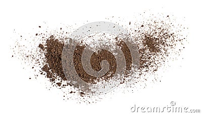 Fertilized Dry Dirt Isolated, Dried Ground, Manure Soil Stock Photo