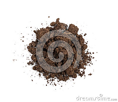 Fertilized Dry Dirt Isolated, Dried Ground, Manure Soil Stock Photo